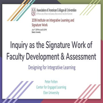 Inquiry as the Signature Work of Faculty Development and Assessment