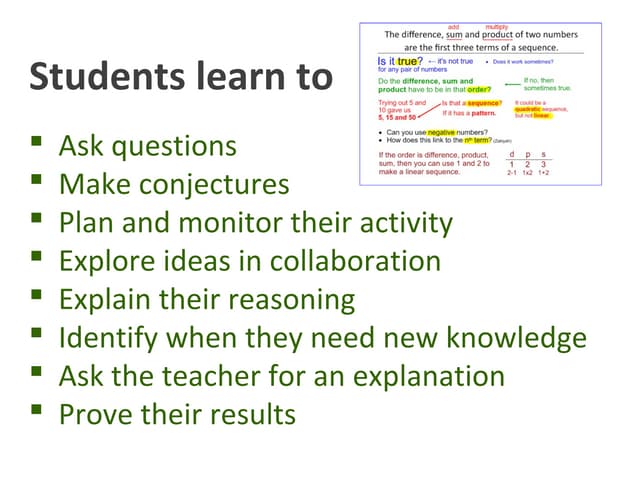 Inquiry maths introduction