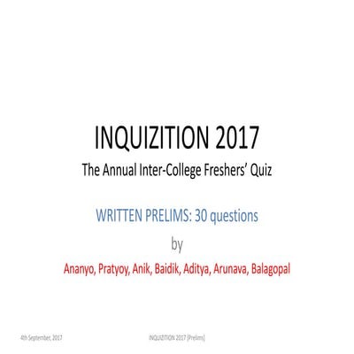 Inquizition 2017 [Prelims]