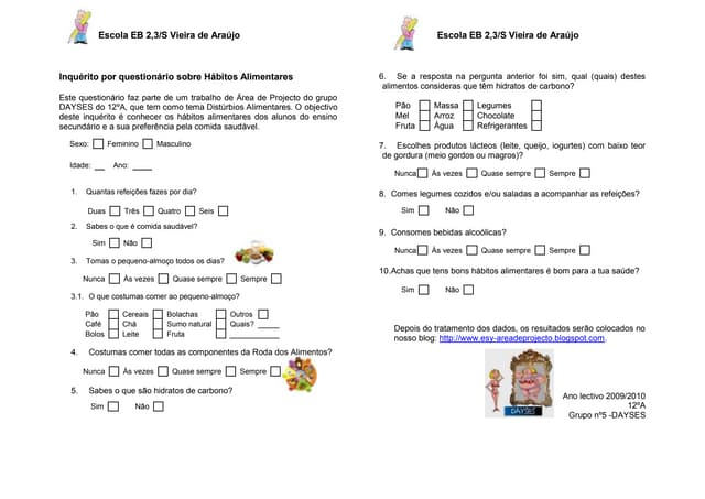 Inquérito Por Questionário Sobre Há...