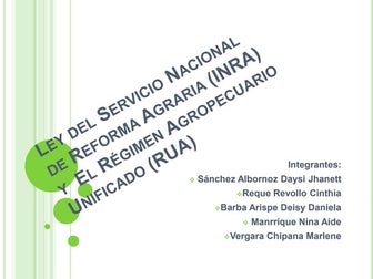 Inra y rau  contabilidad agropeguaria (uagrm)