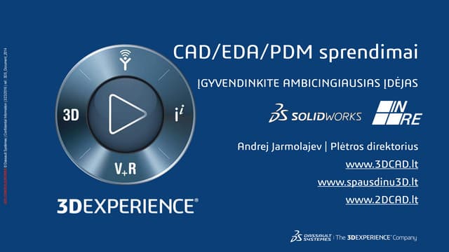 IN RE 3DCAD, EDA, PLM/PDM sprendimai Lietuvoje