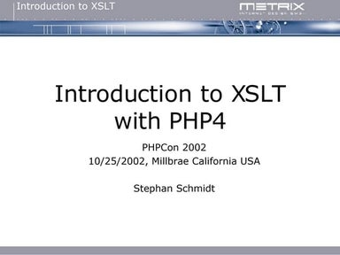 Inroduction to XSLT with PHP4