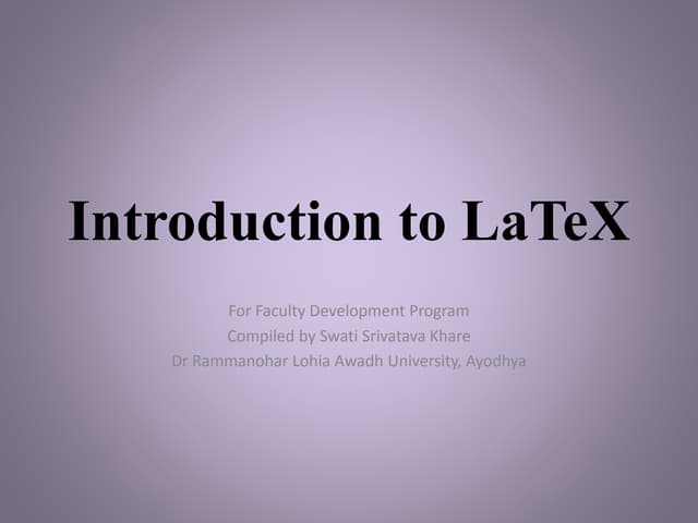 Inroduction to Latex
