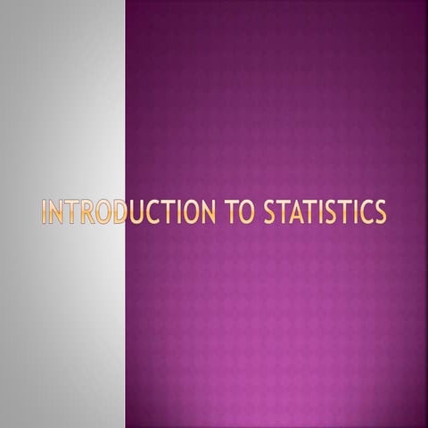 Inroduction to statistics
