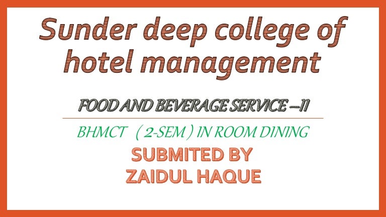 In Room Dining Or Room Service