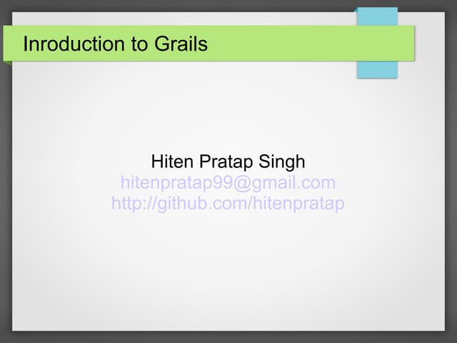 Introduction to Grails