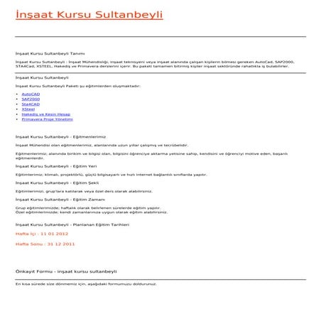 Insaat kursu-sultanbeyli