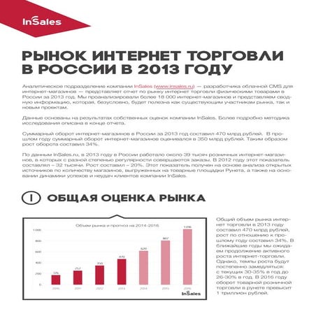 Рынок интернет торговли в России в 2013 году