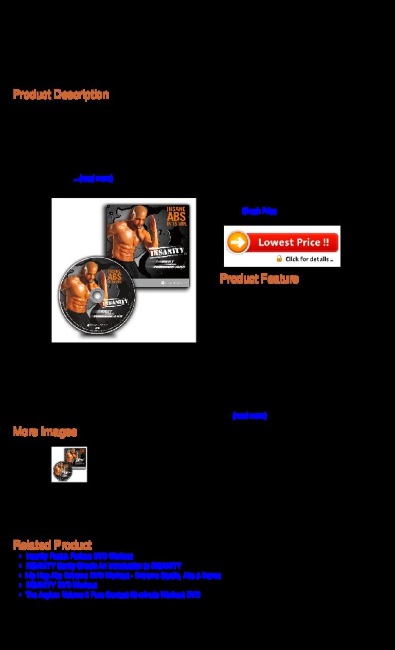 Insanity® fast and furious abs maximum results in less