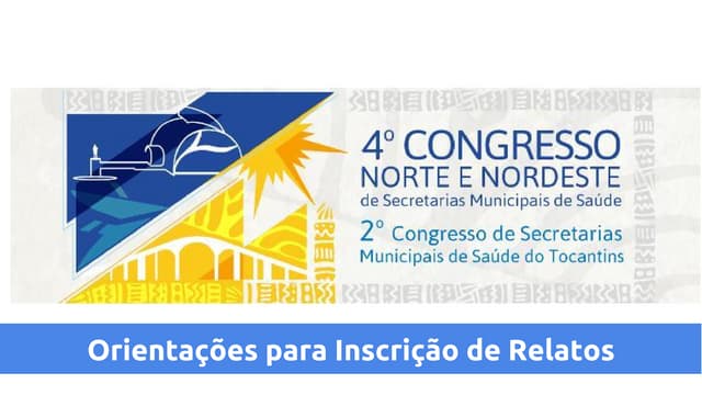 Inscrição de relato para a chamada ...