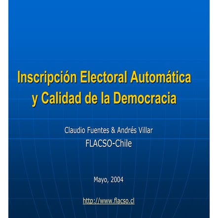Inscripción Electoral Automática 2004