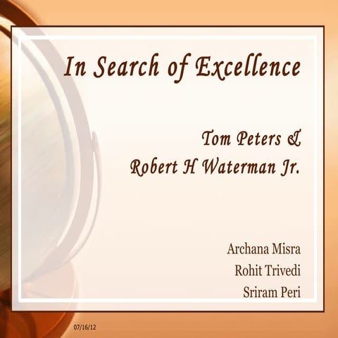 In Search of Excellence