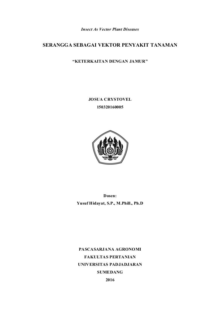 Serangga Sebagai Vektor Penyakit Tanaman