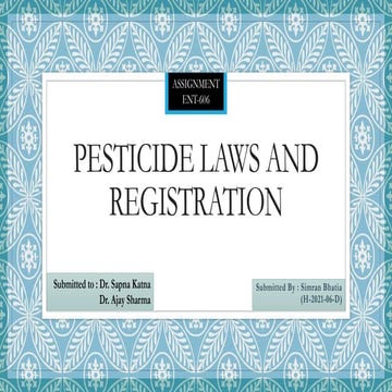 Insecticide act,1968 | PPTX