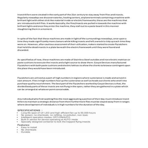 advantages of fly catchers 