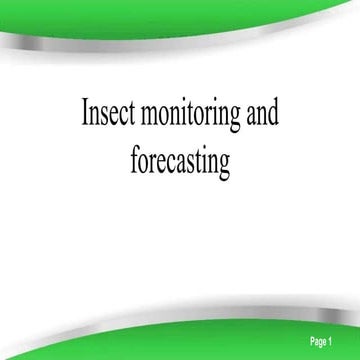 Insect monitoring and forecasting