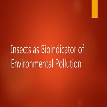 Insects as bioindicator of environmental pollution