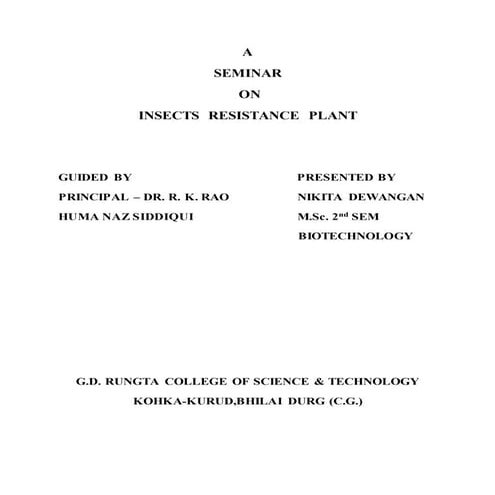 Insects resistance  docs