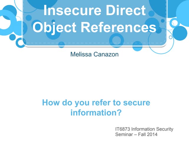 InsecureDirectObjectReferences