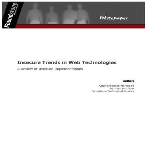Insecure trends in web technologies 2009