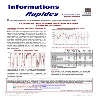 Insee climat des affaires en france