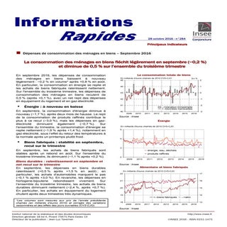 Insee consommation des ménages