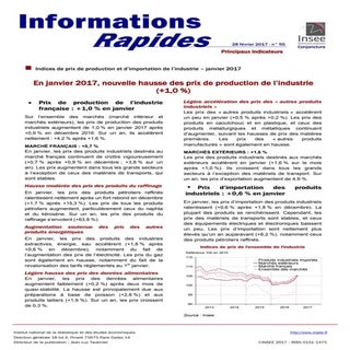 Insee hausse des prix de production...