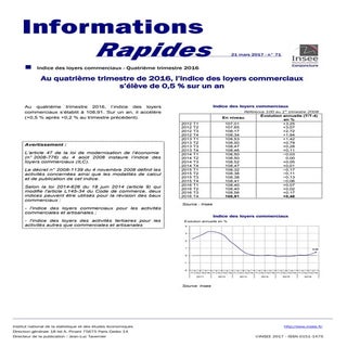 Insee indice des loyers commerciaux
