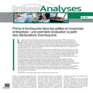 Insee prime à l'embauche dans les pme