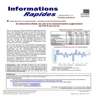 Insee prix de la consommation en dé...