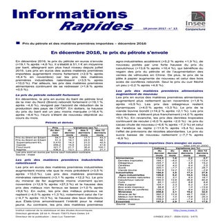 Insee prix du pétrole