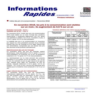 Insee prix à la consomation stables