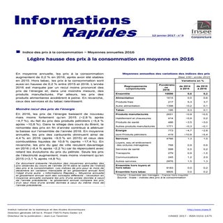 Insee prix à la consommation
