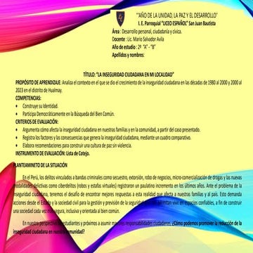 INSEGURIDAD CIUDADANA. trabajo de investigacion