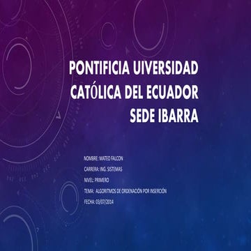  Metodo de ordenacion por Insercion