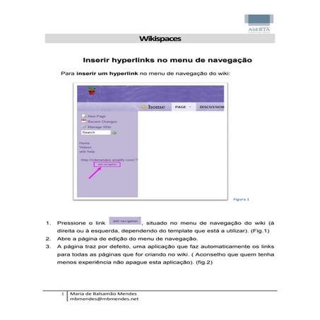 Inserir hyperlink sno Wiki (Wikispaces)