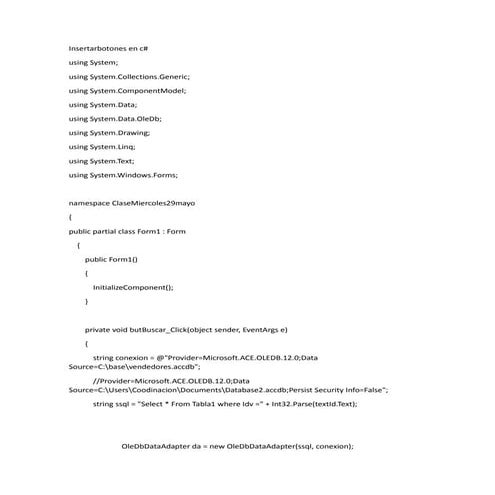 Insertarbotones en c