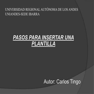 Insertar plantilla
