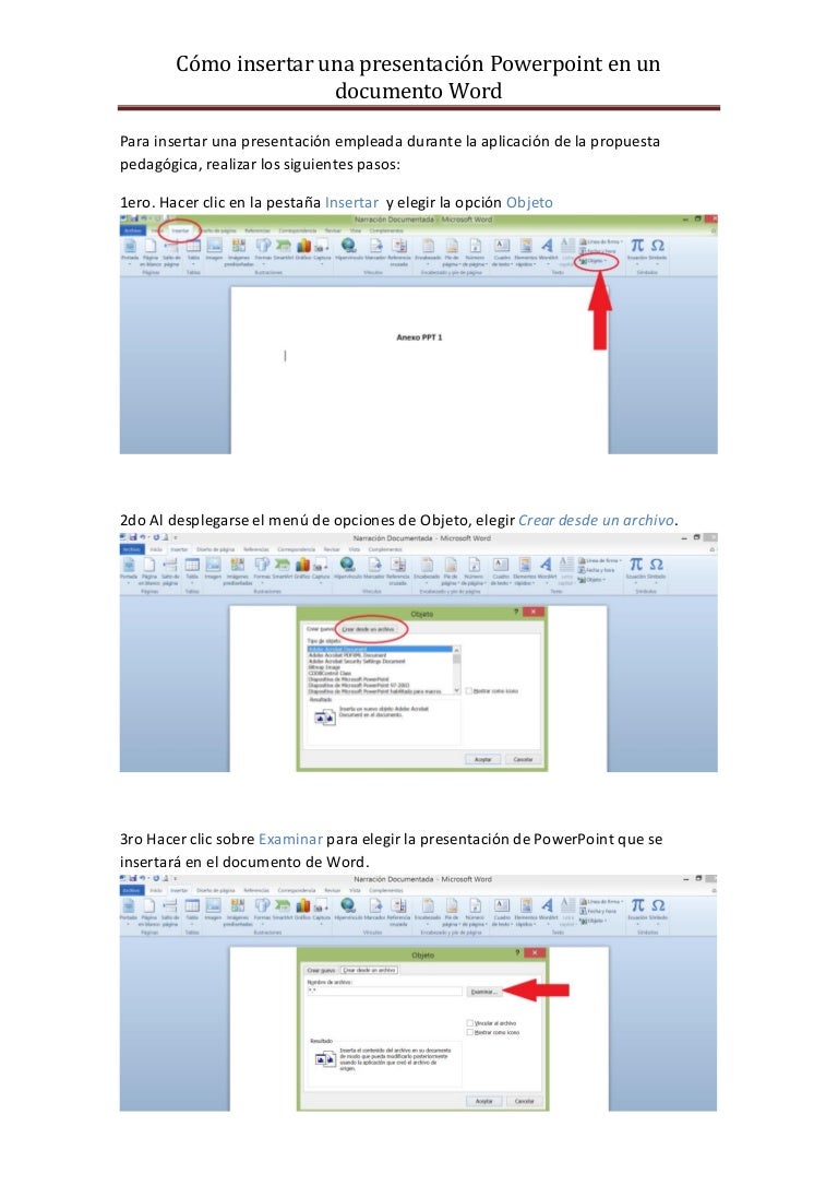 Tutorial: Insertar ppt en documento Word