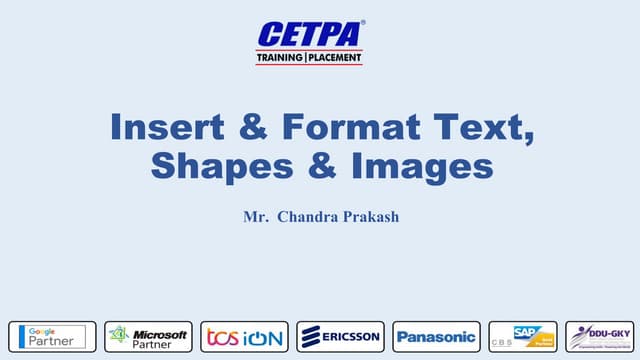 Insert & Format Text, Shapes & Images  MS PowerPoint Lecture 3 (1).pptx
