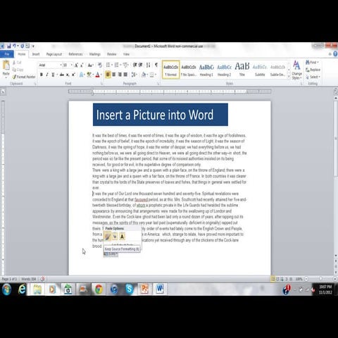 Inserting a Picture into Word | PPT