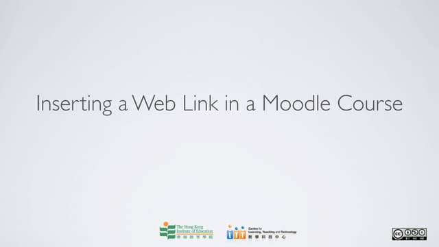 Inserting a web link in a moodle course