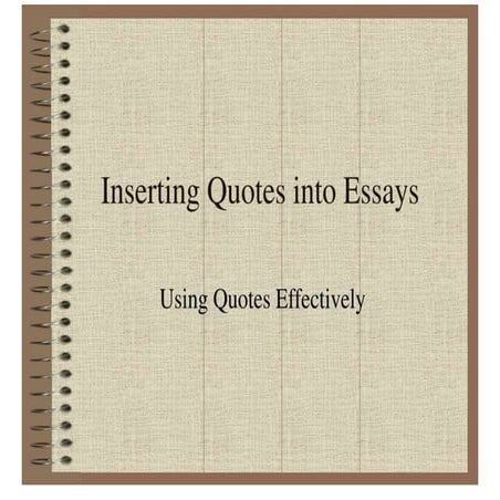 Inserting Quotes Into Essays | PDF