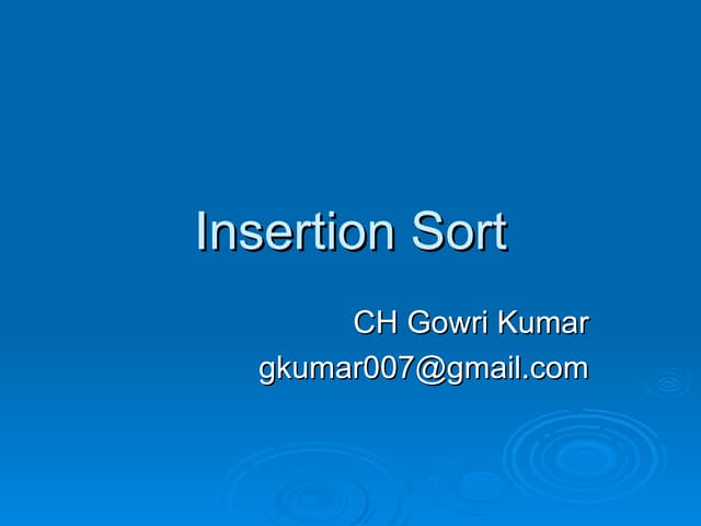 Insertion Sort | PPT