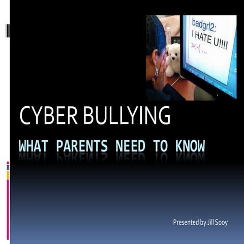 Cyberbullying - Wednesday Class - Presentation on Cyberbullying ...