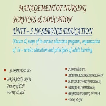 in service education.pptxNature & scope of in-service education program , org...