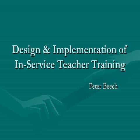 Design and Implementation of In-Service Teacher Training