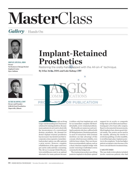 Dr. Irfan Atcha's article on Inside Dental Technology magazine