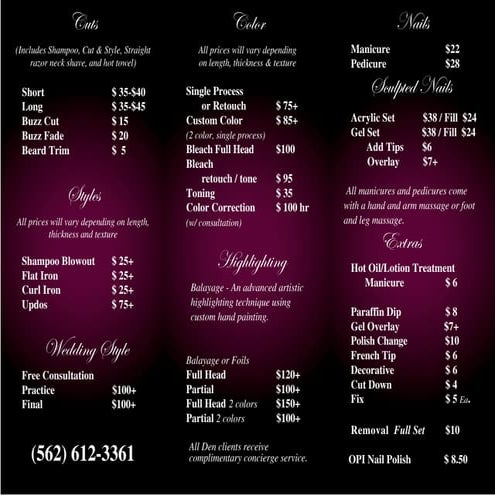 Our Menu